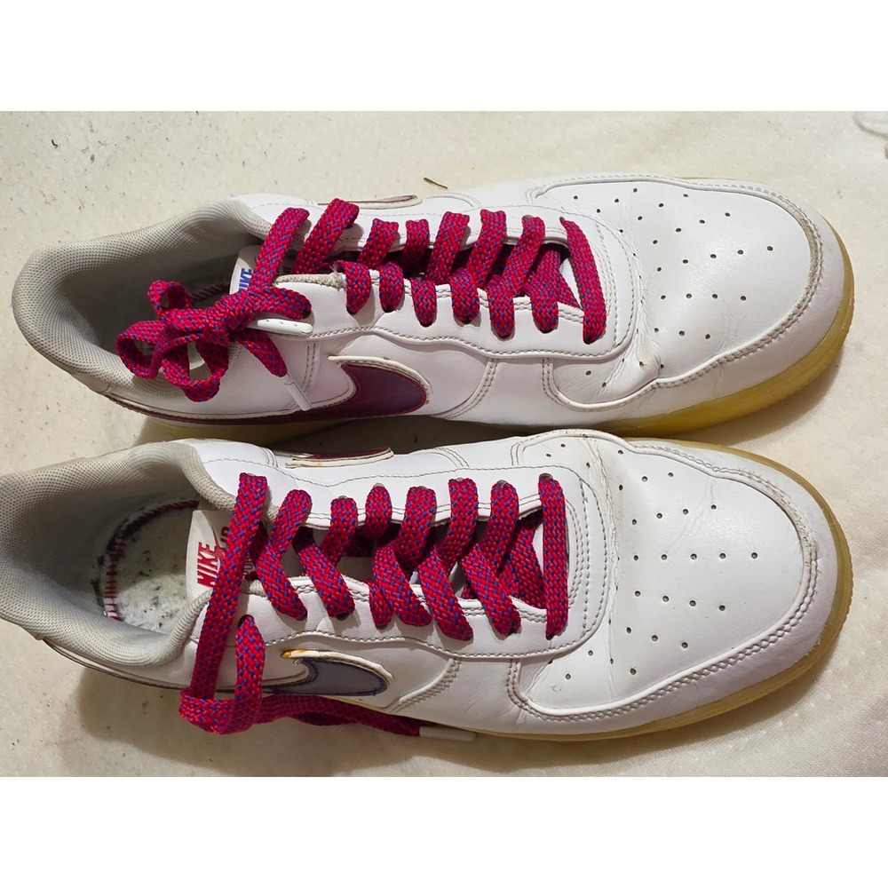 Nike Air Force 1 Low‎ De Lo Mio White Red Blue Gum BQ8448-100 Mens 10.5